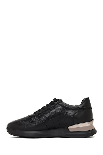 Derimod Men's Black Lace-Up Thick Soled Leather Sneaker 25Wfd622214