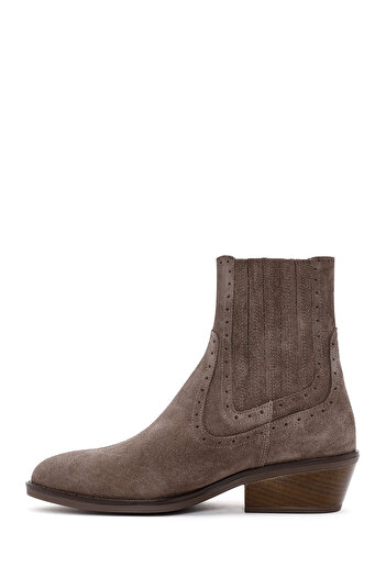 Derimod Women's Mink Suede Leather Cowboy Boots 25Wfd200510