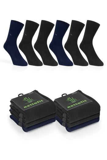 nettofit Pack of 6 Men's Seamless Bamboo Seasonal Socks