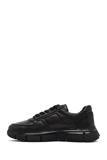 Derimod Men's Black Lace-Up Thick Sole Leather Sneaker, Winter Sports Shoes 25Wfd760918