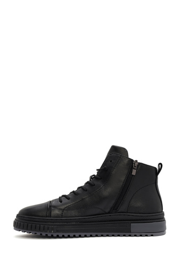 Derimod Men's Black Zippered Leather Sports Boots 25Wfd692918