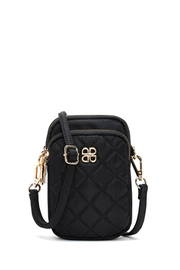 Derimod Women's Black Long Strap Fabric Crossbody Bag 25Wbd24576F