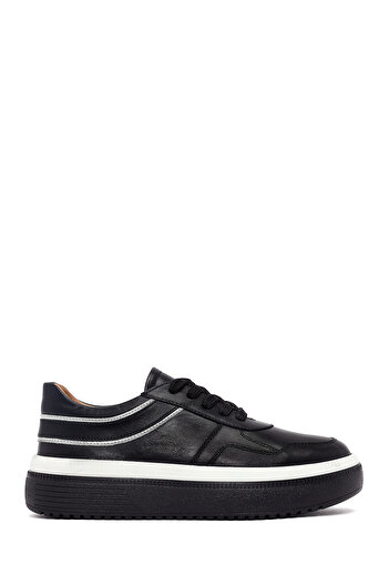 Derimod Women's Black Lace-Up Thick Sole Leather Sneaker, Winter Sports Shoes 25Afd510818