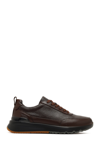 Derimod Men's Brown Lace-Up Thick Sole Leather Sneaker, Winter Sports Shoes 25Wfd611714