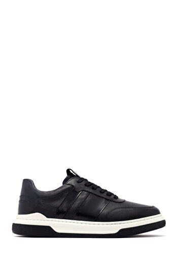 Derimod Men's Black Lace-Up Leather Sneaker, Winter Sports Shoes 25Wfd685418