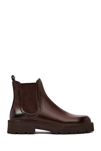 Derimod Men's Brown Thick Soled Leather Chelsea Boots 25Wfd828018