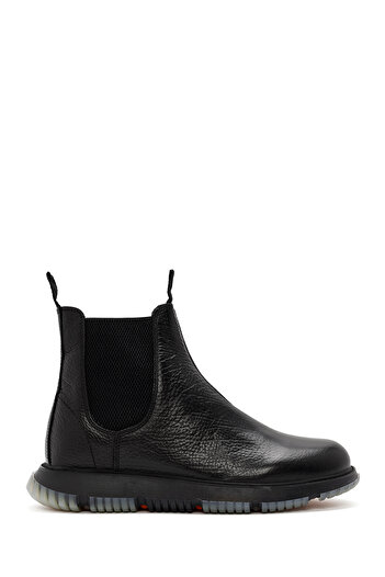 Derimod Men's Black Leather Casual Chelsea Boots 25Wfd6802Ft