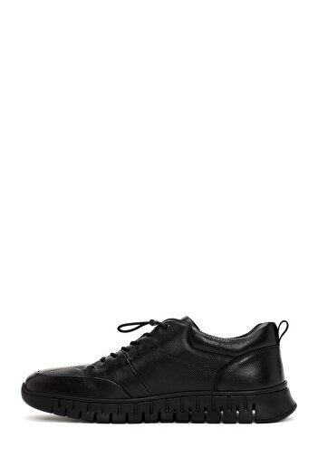 Derimod Men's Black Lace-Up Leather Casual Sneaker, Winter Sports Shoes 25Wfd692718