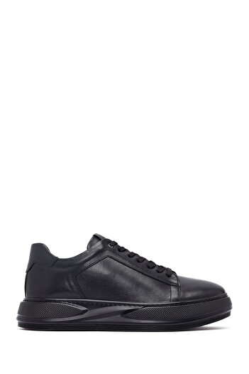 Derimod Men's Black Lace-Up Thick Soled Leather Sneaker, Winter Sports Shoes 25Wfd676118