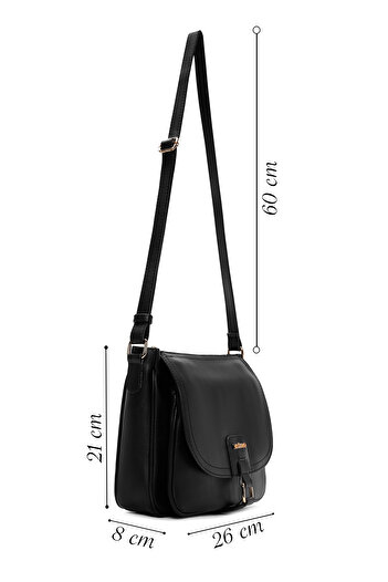 Derimod Women's Black Long Strap Crossbody Bag 25Abd200118