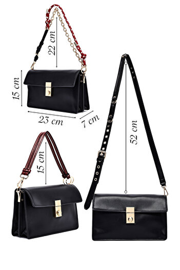 Derimod Women's Black Long Strap Crossbody Bag 25Abd244018