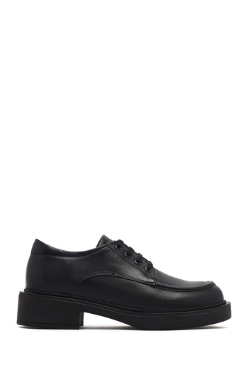 Derimod Women's Black Lace-Up Leather Casual Shoes 25Afd510018