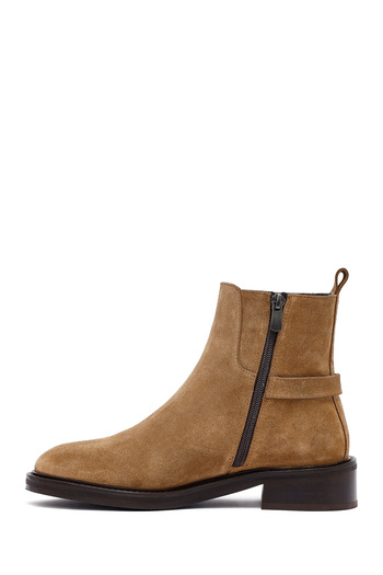 Derimod Women's Mink Zippered Suede Leather Boots 25Wfd153610