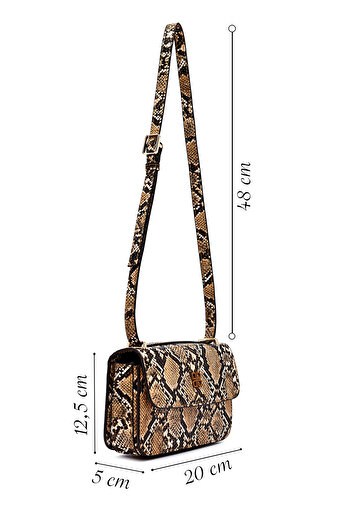 Derimod Women's Mink Long Strap Patterned Crossbody Bag 25Abd243526