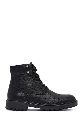 Derimod Ανδρικές μαύρες δερμάτινες μπότες casual με φερμουάρ 25WFD7002FT