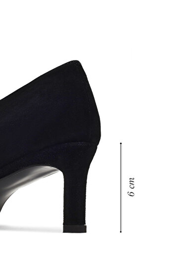 Derimod Women's Black Short Thin Heeled Suede Leather Stiletto,High Heel Shoes 25Afd184910