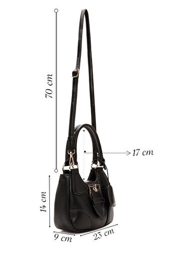 Derimod Women's Black Long Strap Mini Shoulder Bag 25Abd240018
