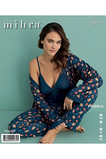 Mihra Kadın Sabahlı Pijama Takımı