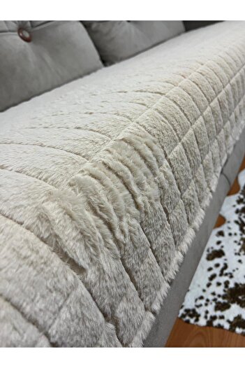 DECORA CASA HOME COLLECTİON Puffy Bubble Tüy Kaymaz Taban Çekyat Koltuk Örtüsü 75x185