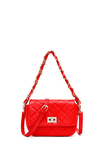 Derimod Women's Red Long Strap Quilted Shoulder Bag 25Abd2613Kp