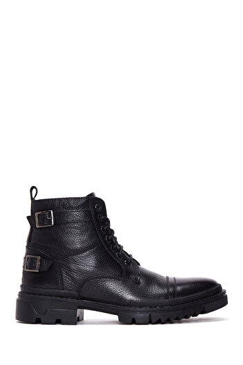 Derimod Men's Black Lace-Up Leather Casual Boots 25Wfd6201Ft