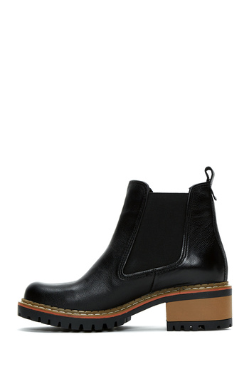 Derimod Women's Black Leather Chelsea Boots 25Wfd180018