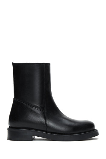 Derimod Women's Black Zippered Leather Boots 25Wfd180518