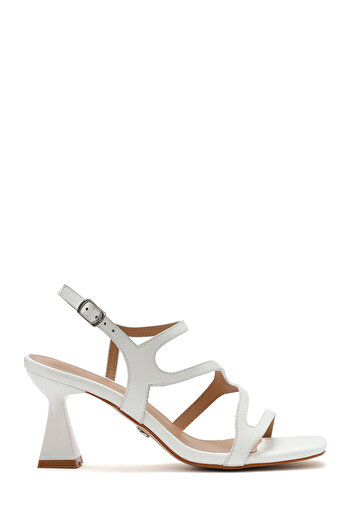 Derimod Women's White Back Tie Thin Heeled Sandals 25Sfe466218