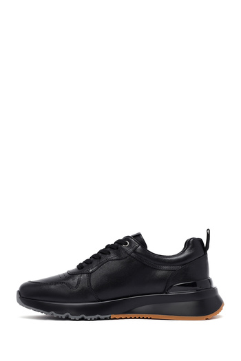 Derimod Men's Black Lace-Up Leather Casual Sneaker, Winter Sports Shoes 25Wfd612818