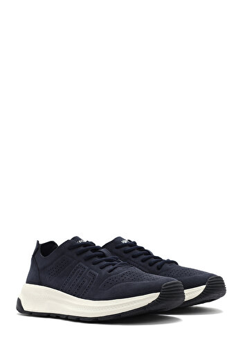 Derimod Erkek Lacivert Bağcıklı Nubuk Deri Sneaker 25SFD7600V3