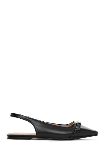 Derimod Women's Black Open Back Classic Summer Ballerina Shoes 25Sfe402418