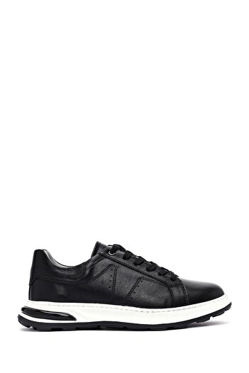 Derimod Men's Black Lace-Up Thick Sole Leather Sneaker 25Sfd675018