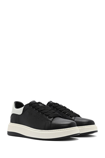 Derimod Erkek Siyah Bağcıklı Deri Sneaker 25SFD691818