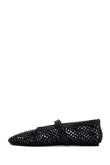 Derimod Women's Black Mesh Stone Summer Ballerina Shoes 25Sfd441114