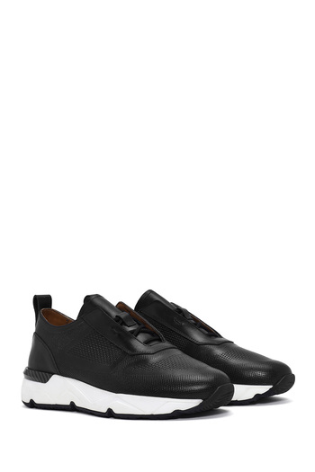 Derimod Erkek Siyah Bağcıklı Deri Sneaker 25SFD612118