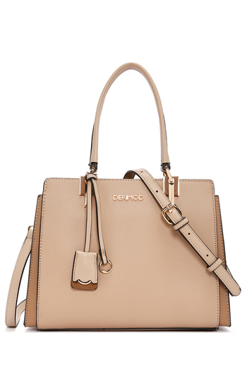 Derimod Women's Beige Long Strap Tote Bag Shoulder Bag Handbag 25Sbd283518