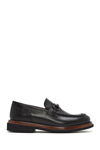 Derimod Men's Black Buckle Leather Casual Loafer 25Sfd722418