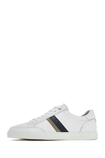 Derimod Tenis alb din piele cu șireturi pentru bărbați 25SFD 674618