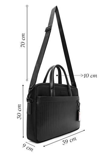 Derimod Servietă din material textil cu curea lungă neagră pentru bărbați D-Pack 24WBD30136F