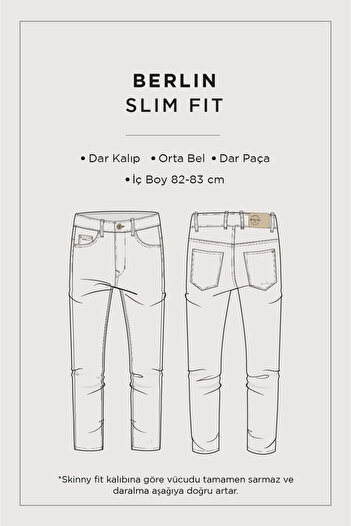 Avva Чоловічі сині джинси з ефектом потертості, еластичні, Berlin Slim Fit B003521