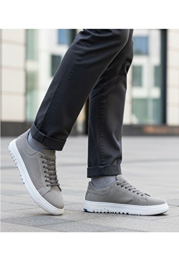 Slope Γνήσιο δέρμα Ανδρικά Casual Γκρι Παπούτσια Ορθοπεδικά ελαφριά άνετα στιβαρά 5010