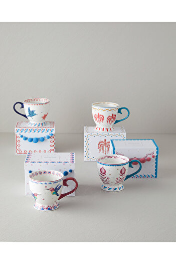 English Home Carnaval Birds New Bone China Kupa Mavi