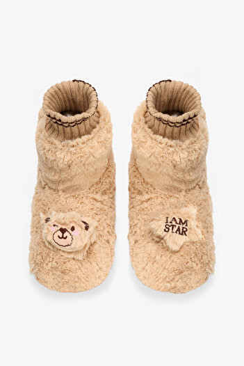 Penti Beige I Am Star Embroidered Home Shoes