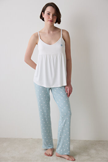 Penti Top de pijama Mama Solid Off-White