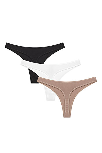 Penti Chiloți tanga din 3 piese, multicolori, noi