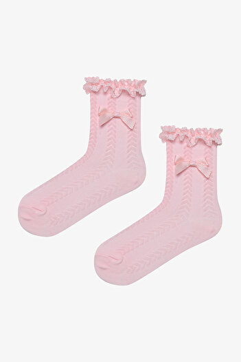 Penti Girl's Pink Lace Socks