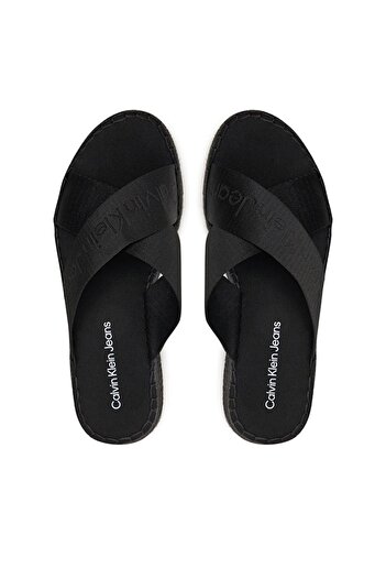 Calvin Klein Papuci negri pentru femei - Talpă confortabilă, logo-ul mărcii, YW0YW01364-0GT
