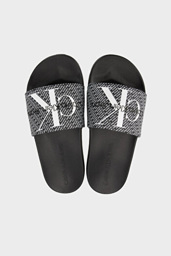 Calvin Klein Black/White Aop Slippers for Women and Girls