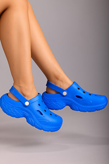 Rivetta Unisex Sandals Slippers Blue Orthopedic Non-Slip High Sole Daily Hospital Sea Pool Slippers