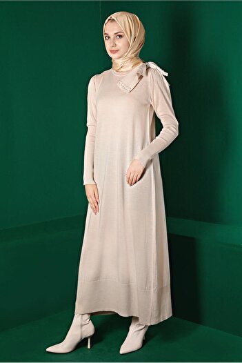 Alvina Bow Detailed Knitwear Dress 43200